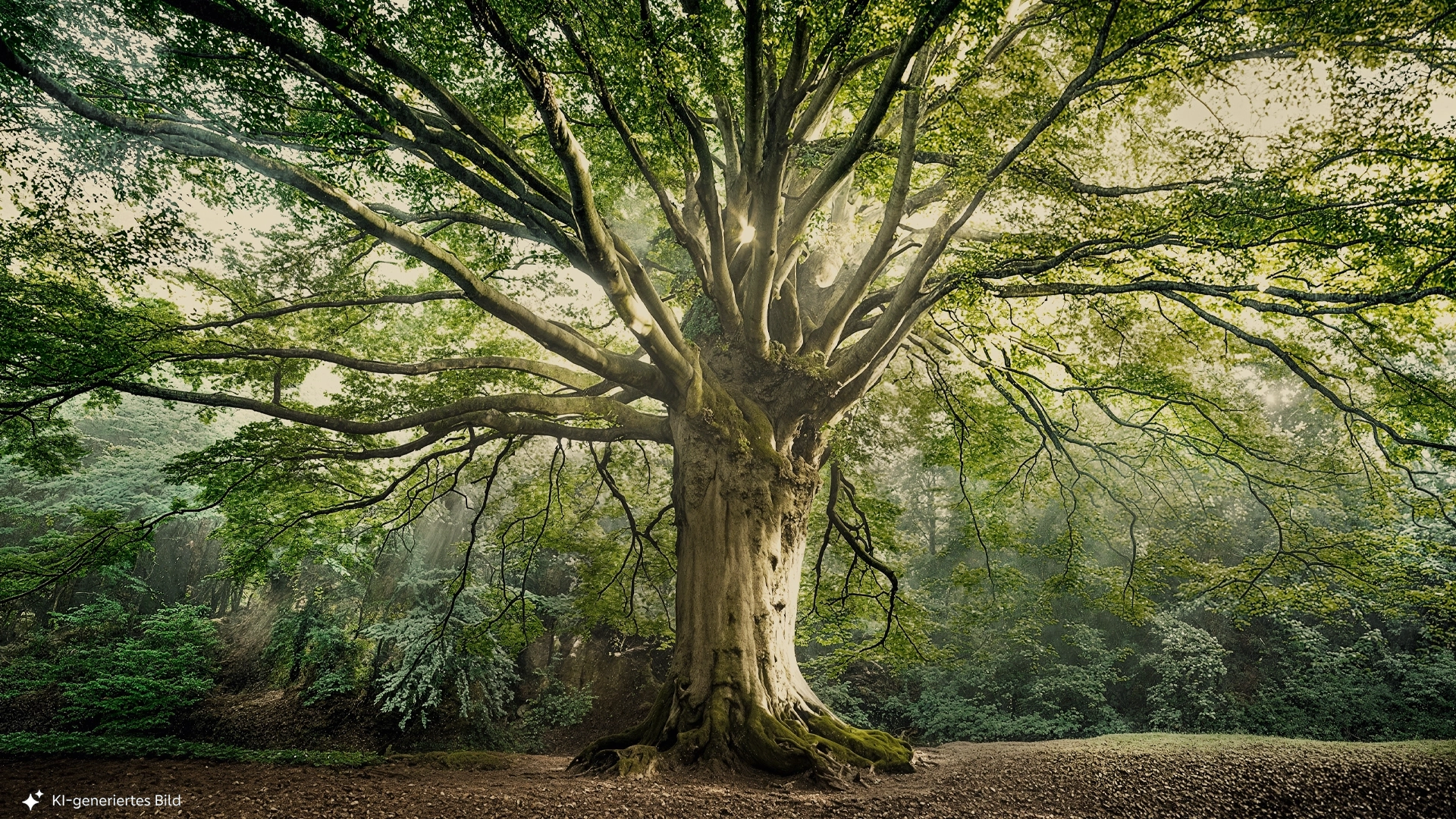 Großer Baum auf einer Lichtung